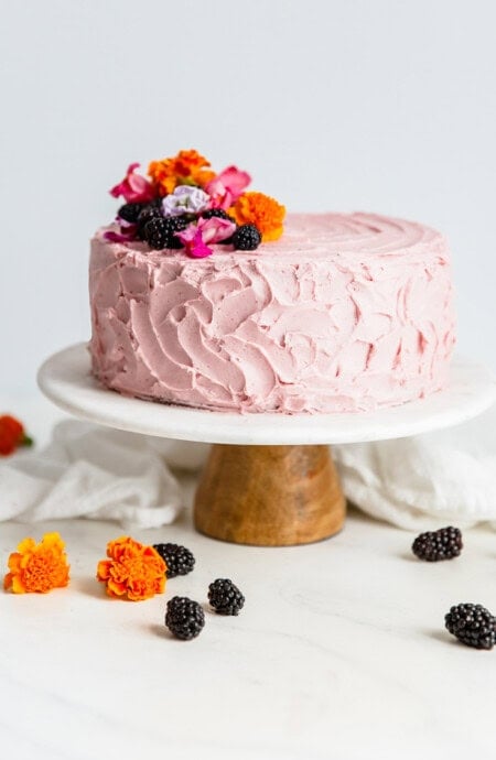 Chocolate Layer Cake Recipe with Blackberry Buttercream | Grandbaby Cakes