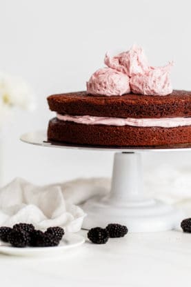 Chocolate Layer Cake Blackberry Buttercream 8 277x416 - Best Chocolate Cake Recipe with Blackberry Buttercream