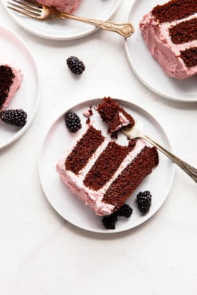 Chocolate Layer Cake Blackberry Buttercream 9 277x416 - Best Chocolate Cake Recipe with Blackberry Buttercream
