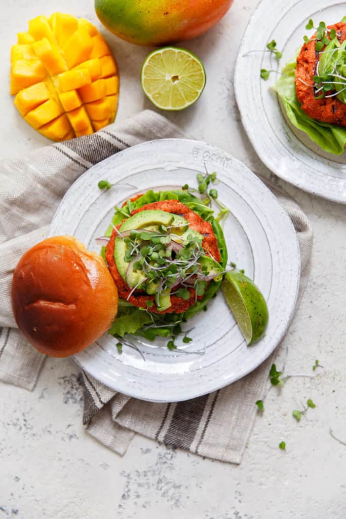 Mango Jerk Salmon Burgers Recipe - Grandbaby Cakes