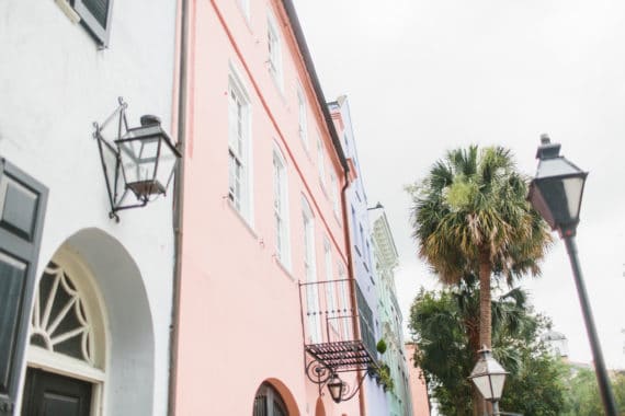 Photo of some of the buildings on Rainbow Row in Charleston