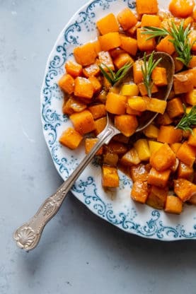 Mango Roasted Butternut Squash Recipe with a spoon on a plate