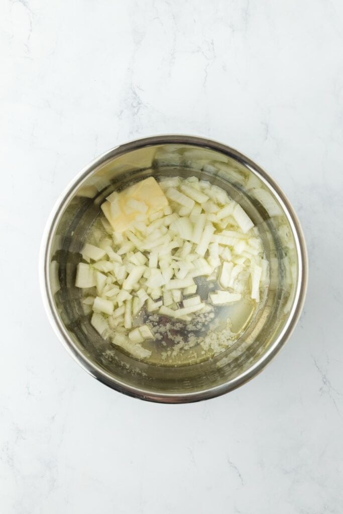 Butter and onions melted in an instant pot