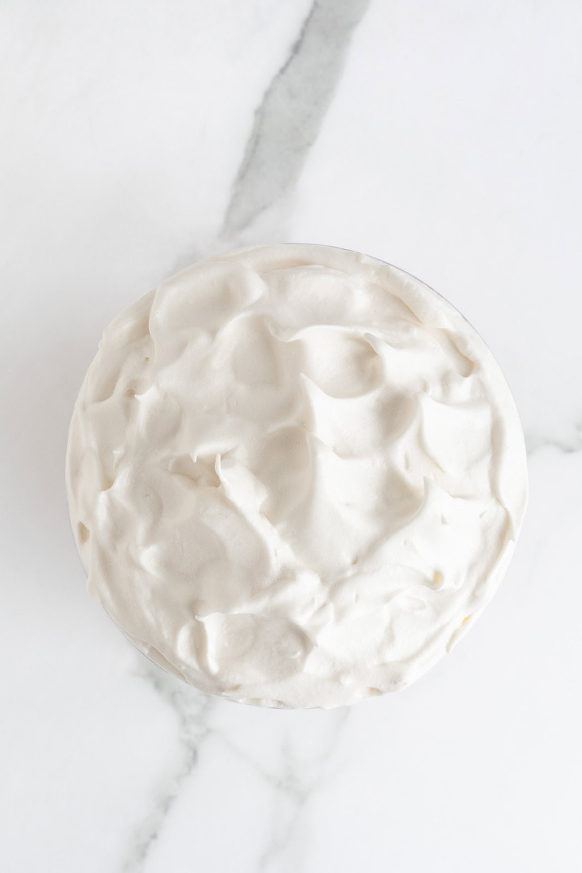 Meringue added to the top of banana pudding recipe