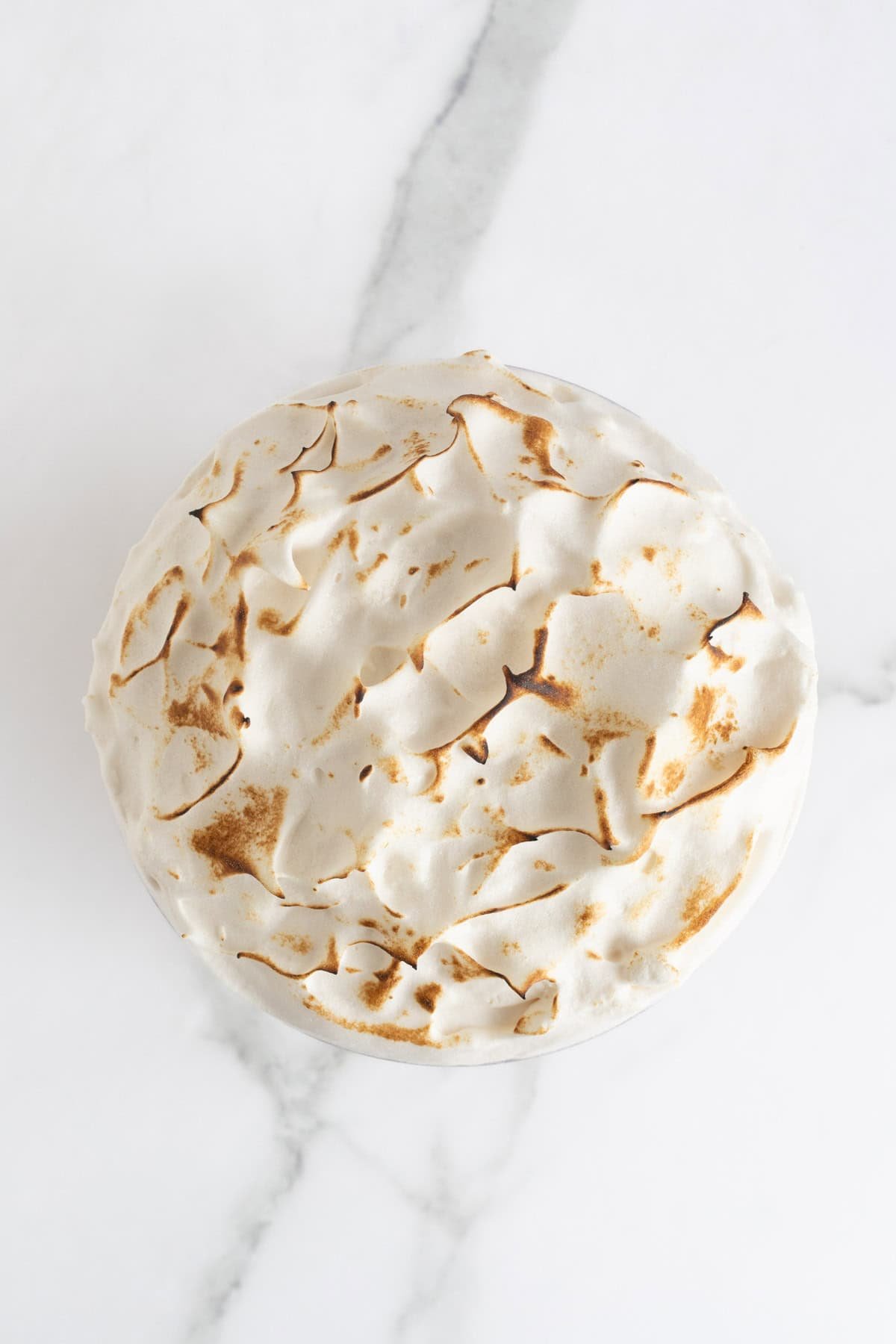 Torched meringue on a banana pudding