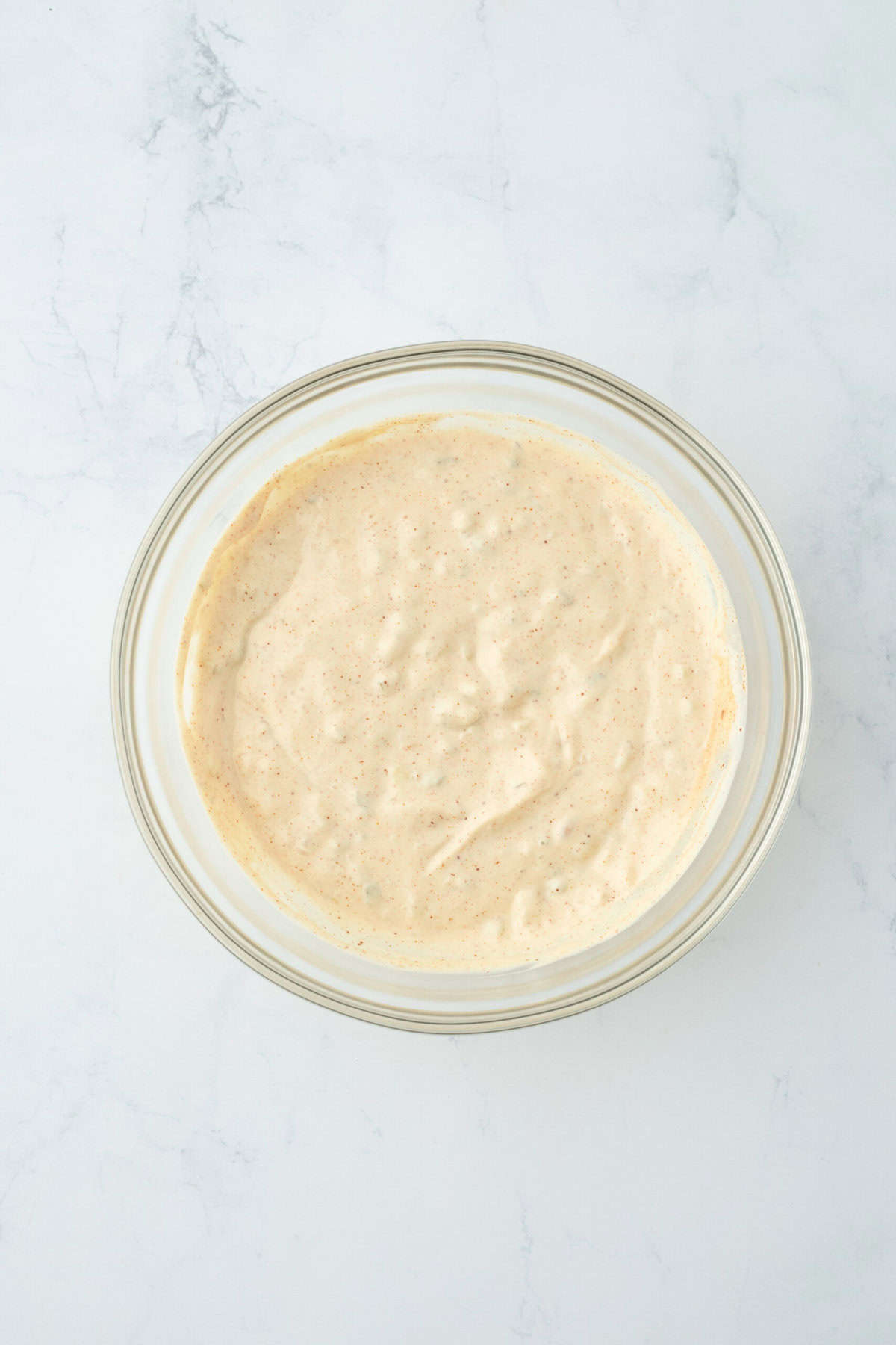 Fried poboy remoulade mixed in a bowl ready to serve