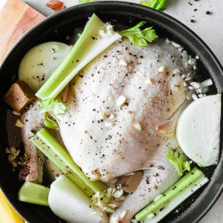 All ingredients in pot to make homemade chicken stock recipe