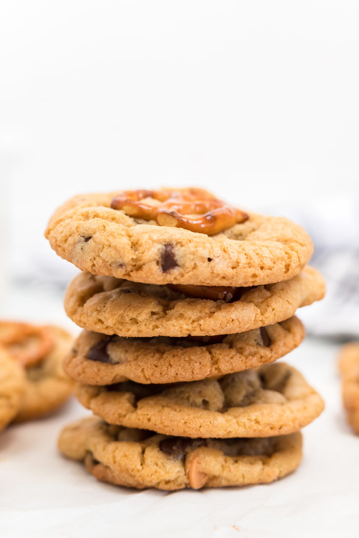 A stack of sweet and salty homemade cookies ready to serve