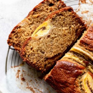 Easy banana bread sliced to serve