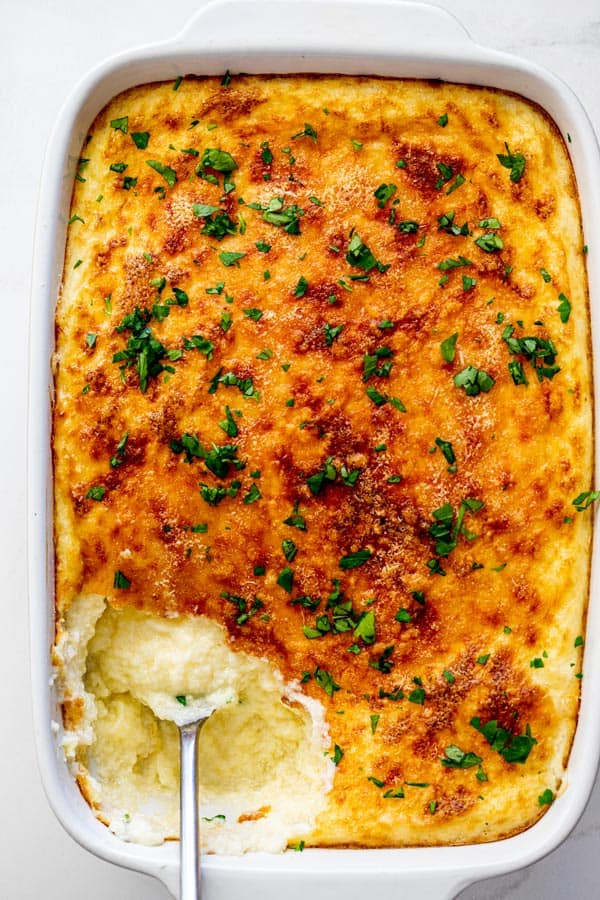 Baked Cheese Grits Casserole 1 - Cheese Grits (Creamy, Cheesy Garlicky Baked Deliciousness!)