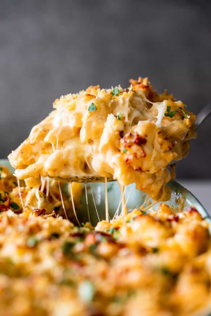 Creamy Baked Lobster Mac and Cheese {4 Cheeses!} - Grandbaby Cakes