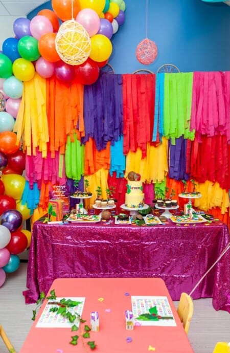 Dessert table and balloon set up at 2nd birthday party