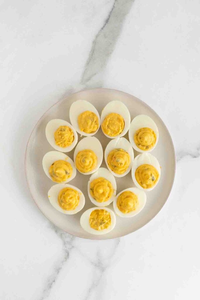 Egg filling added back into egg whites