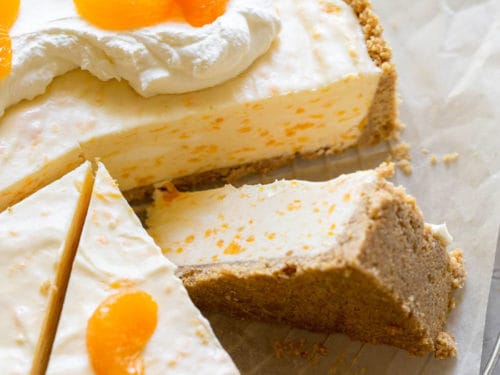 No-Bake Orange Creamsicle Cheesecake - Grandbaby Cakes