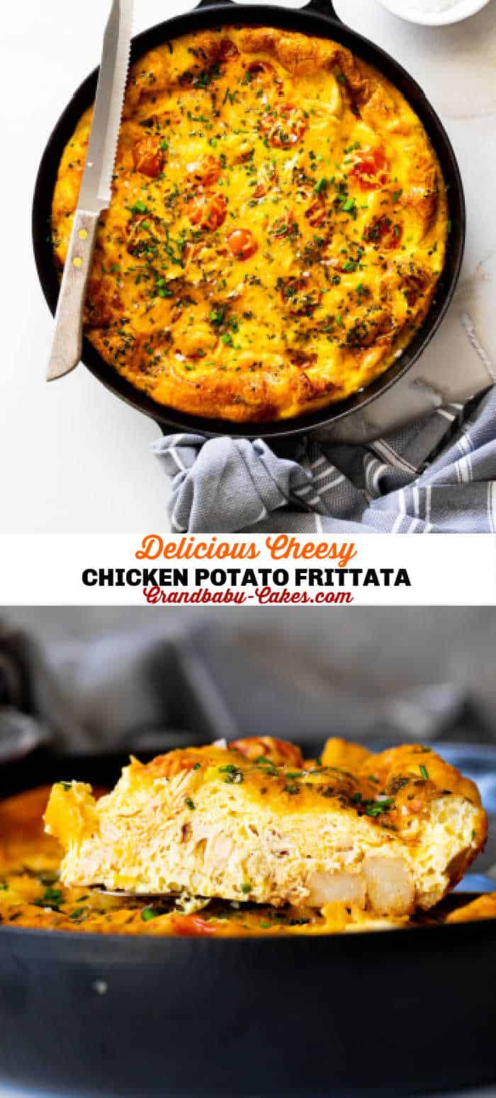 Cheesy Chicken Potato Frittata - Grandbaby Cakes