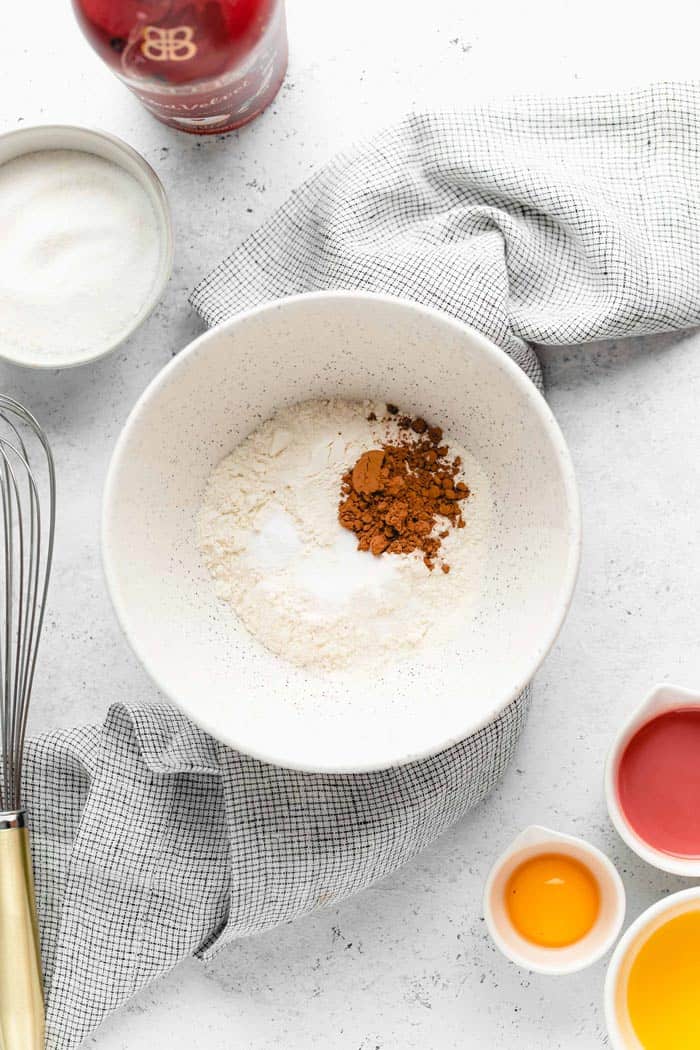 Ingredients for lava cakes ready to mix together