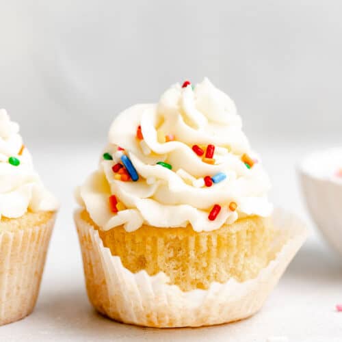 Rainbow Cupcakes with Vanilla Cloud Frosting - Little Sunny Kitchen