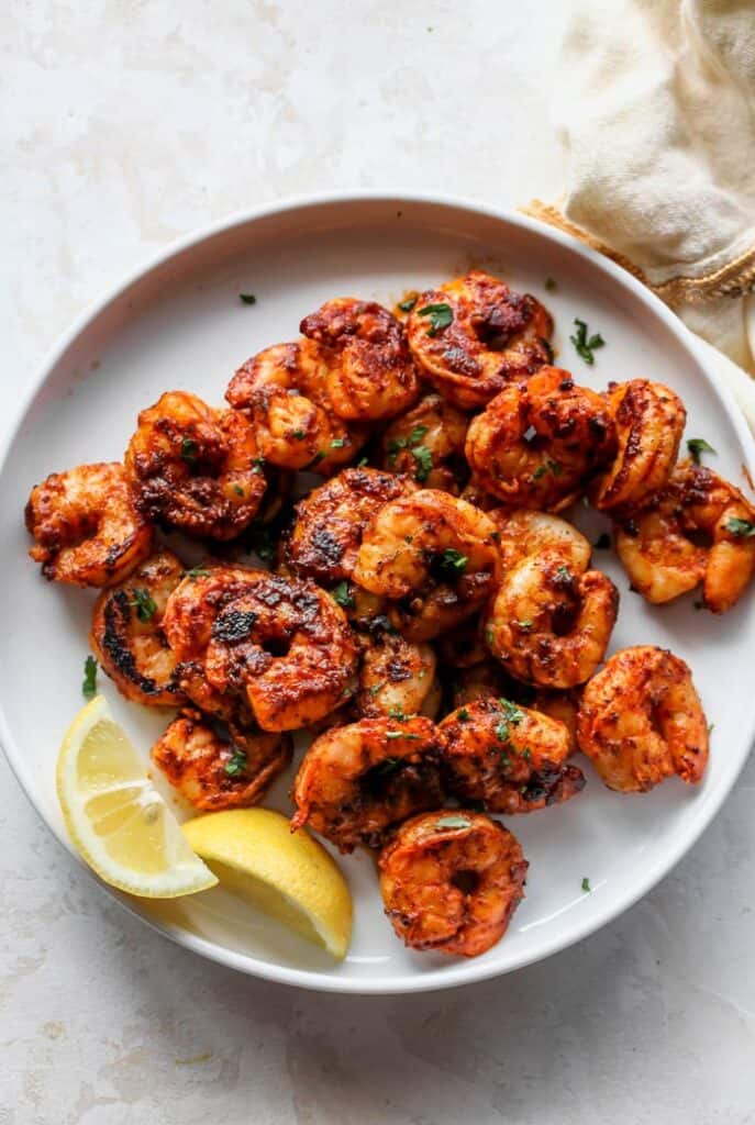 Creole shrimp on a plate
