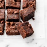 Sliced gluten free brownies cut ready to serve