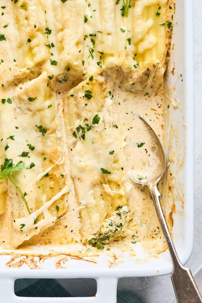 Cajun Spinach Stuffed Manicotti Grandbaby Cakes