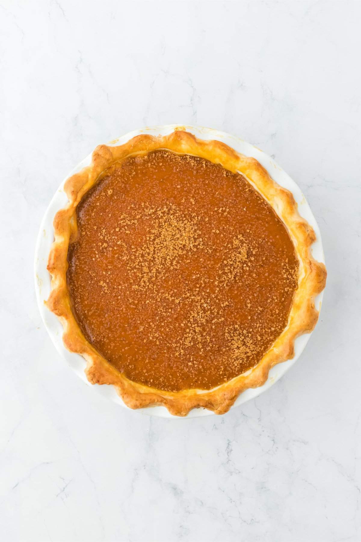 Partially baked pumpkin pie