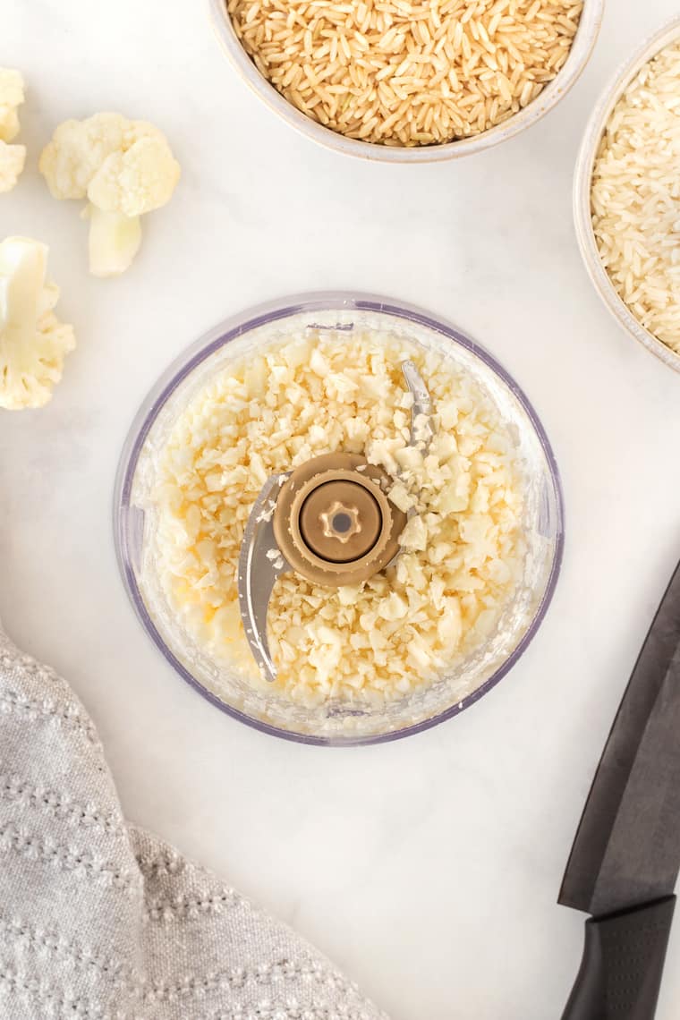 Cauliflower in a food processor 