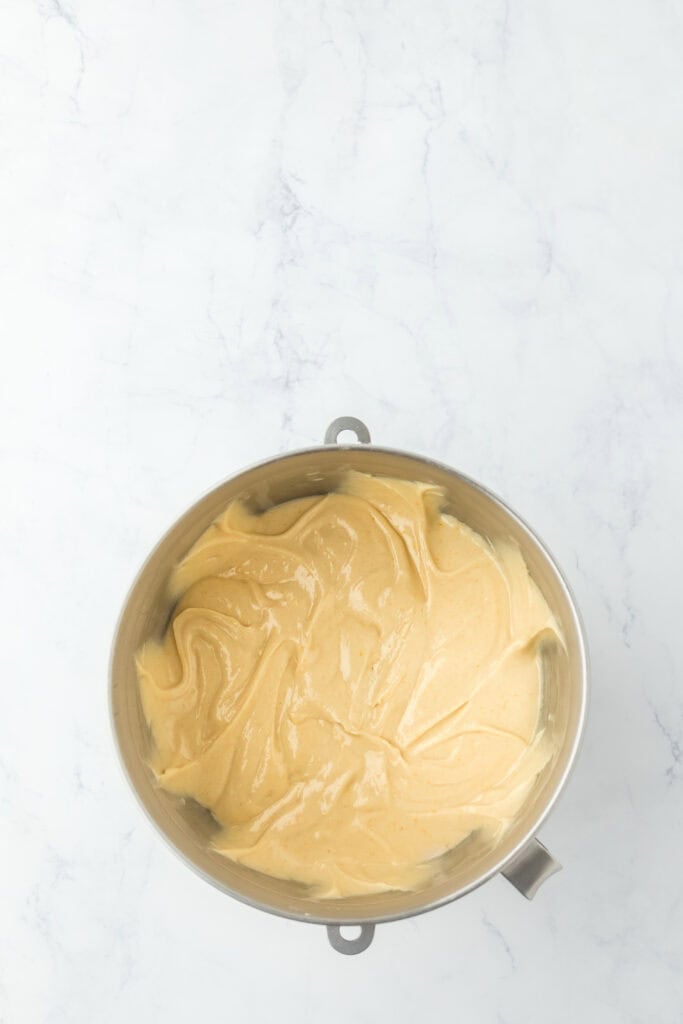 Finished cake batter