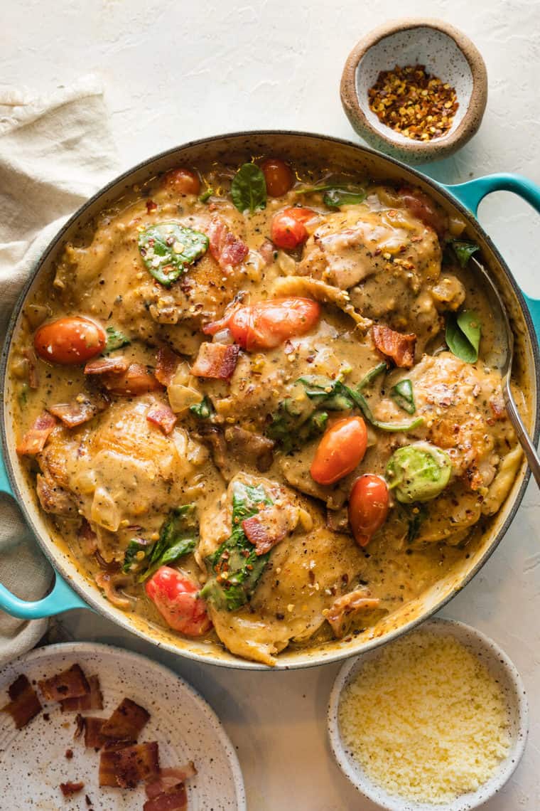 Creamy Garlic Chicken Skillet - Grandbaby Cakes