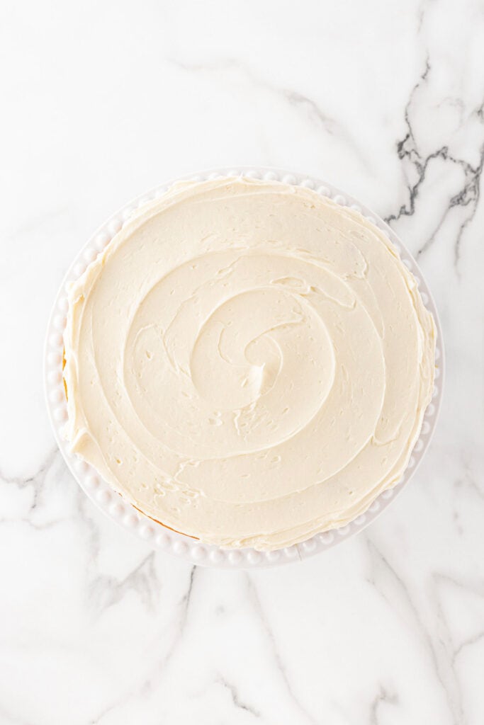 Vanilla buttercream frosting top of funfetti cake recipe