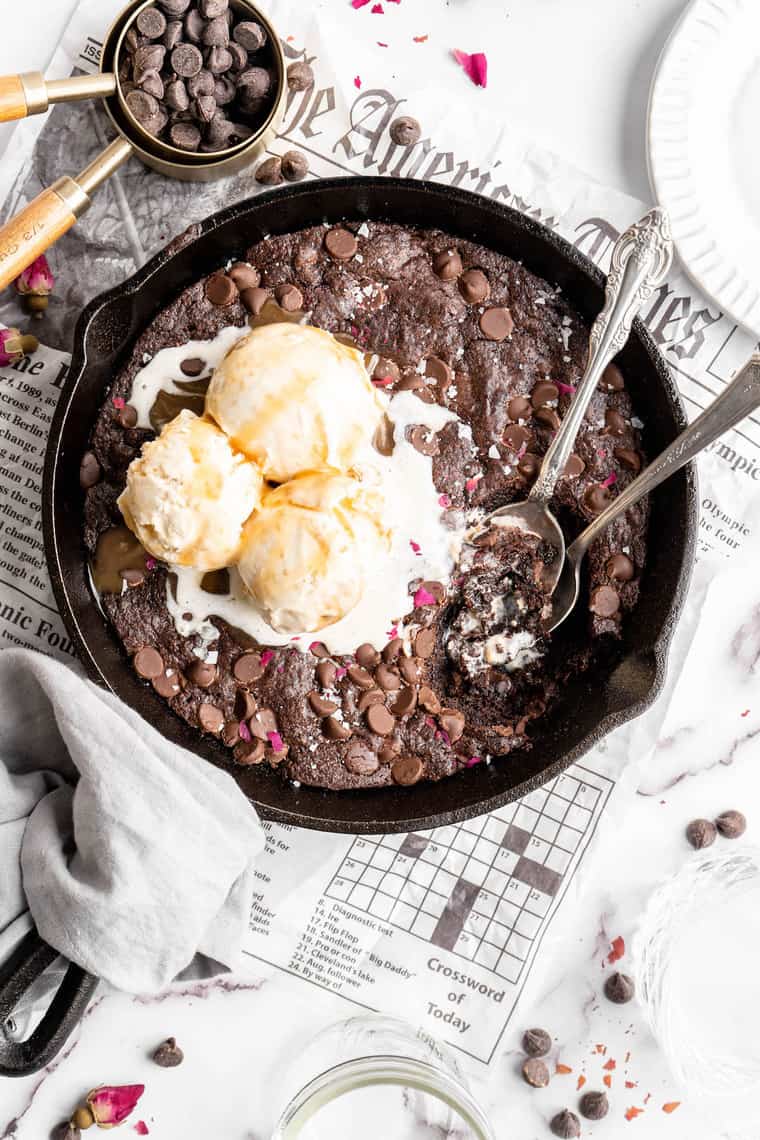 Quick and Easy Skillet Brownie - Just a Taste