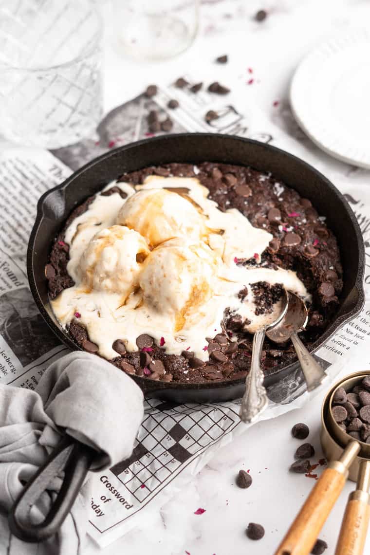 Quick and Easy Skillet Brownie - Just a Taste