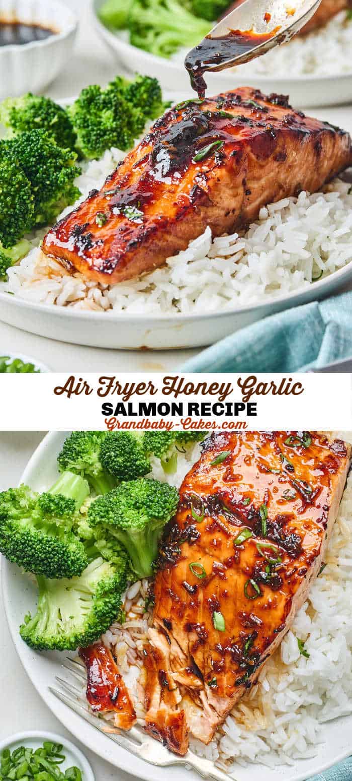 Foolproof Air Fryer Salmon With Glaze - Grandbaby Cakes