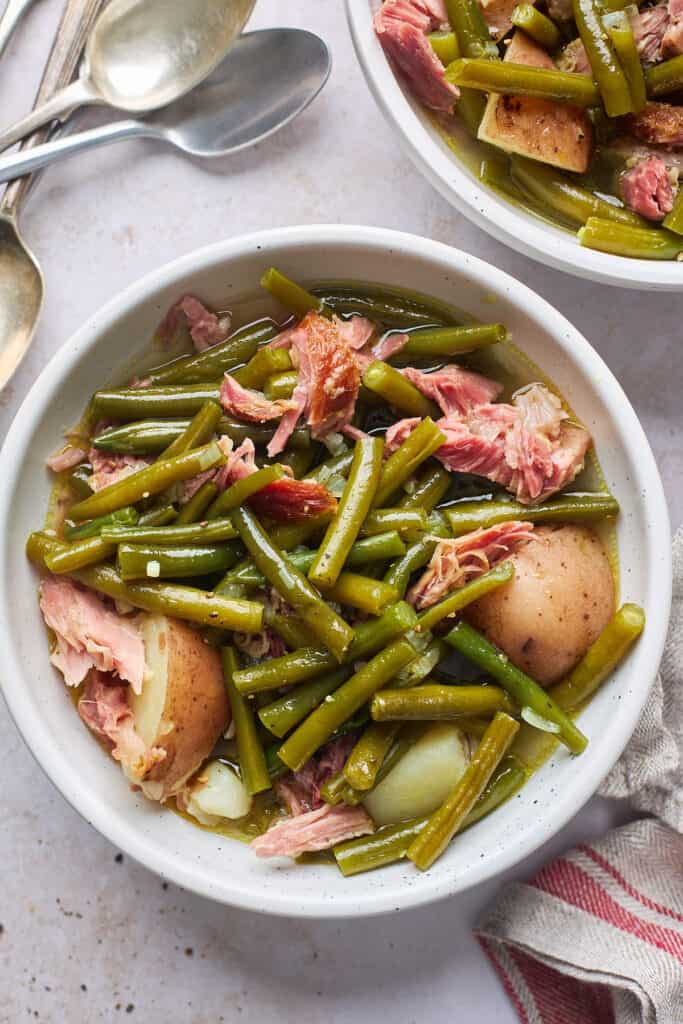 Southern Green Beans with Smoked Turkey and Potatoes Grandbaby Cakes