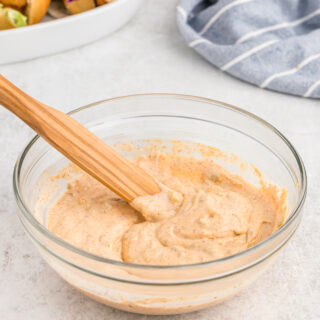 A bowl of remoulade sauce ready to serve
