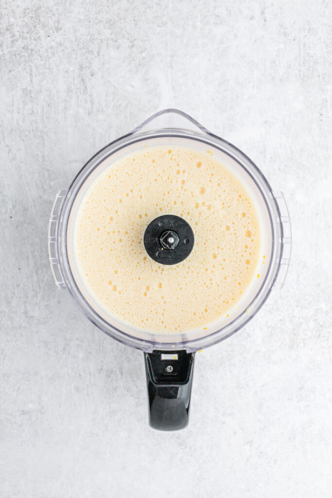 Ice cream base in a food processor