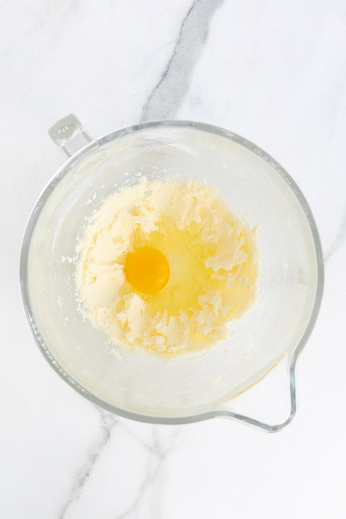 Egg added to creamed mixture