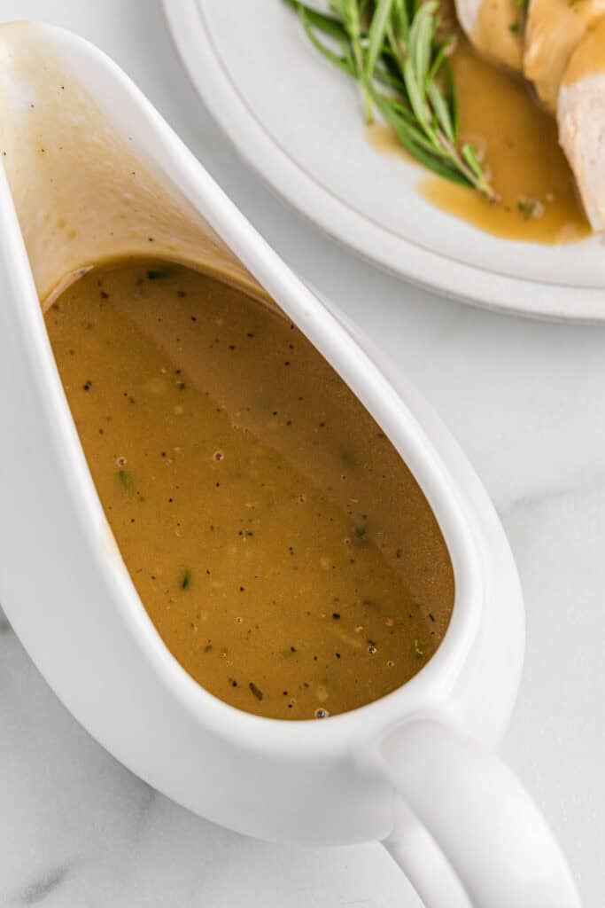 Smooth and Flavorful Turkey Gravy from Drippings - Grandbaby Cakes