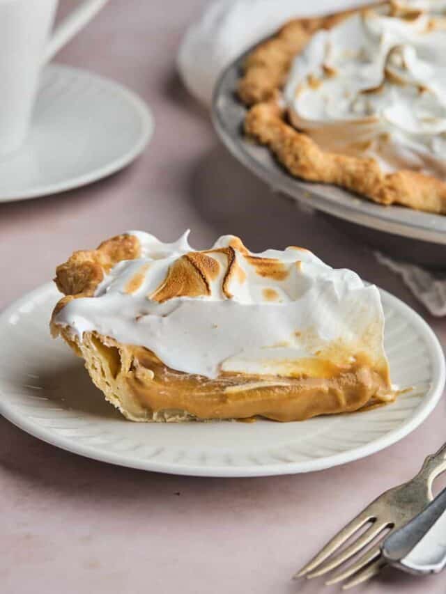 Homemade Butterscotch Pie with Orange Meringue