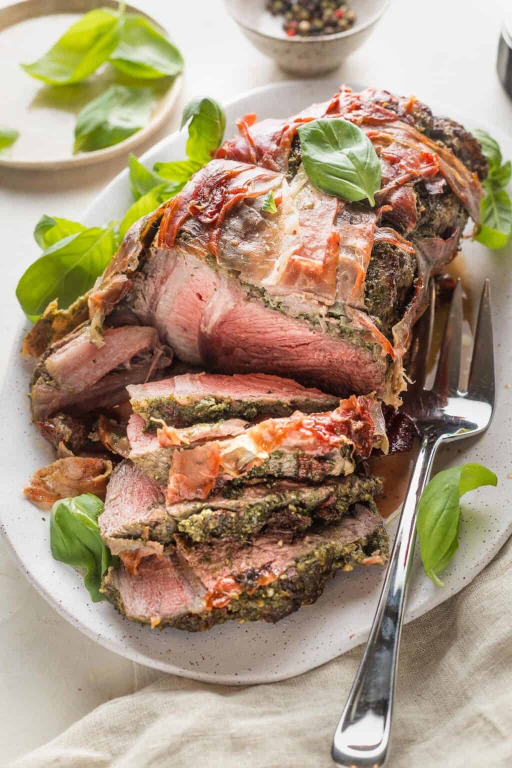 Prosciutto Wrapped Beef Roast Grandbaby Cakes