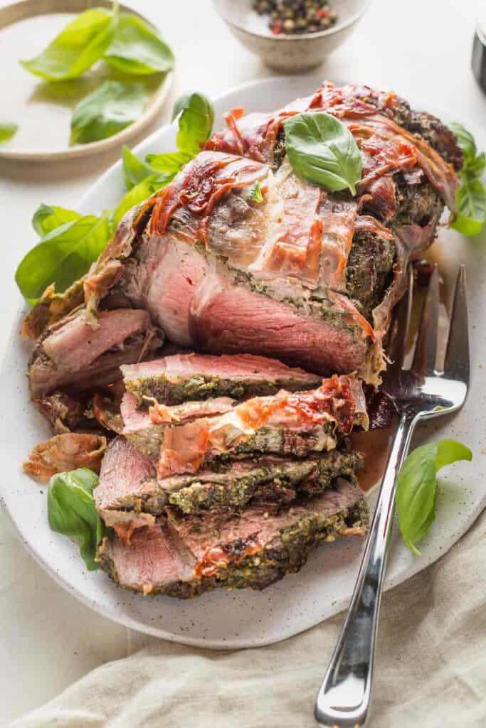 Prosciutto Wrapped Beef Roast Grandbaby Cakes