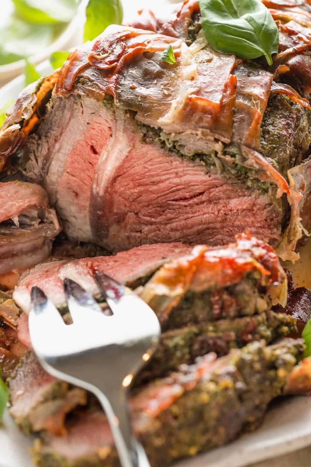 Prosciutto Wrapped Beef Roast Grandbaby Cakes