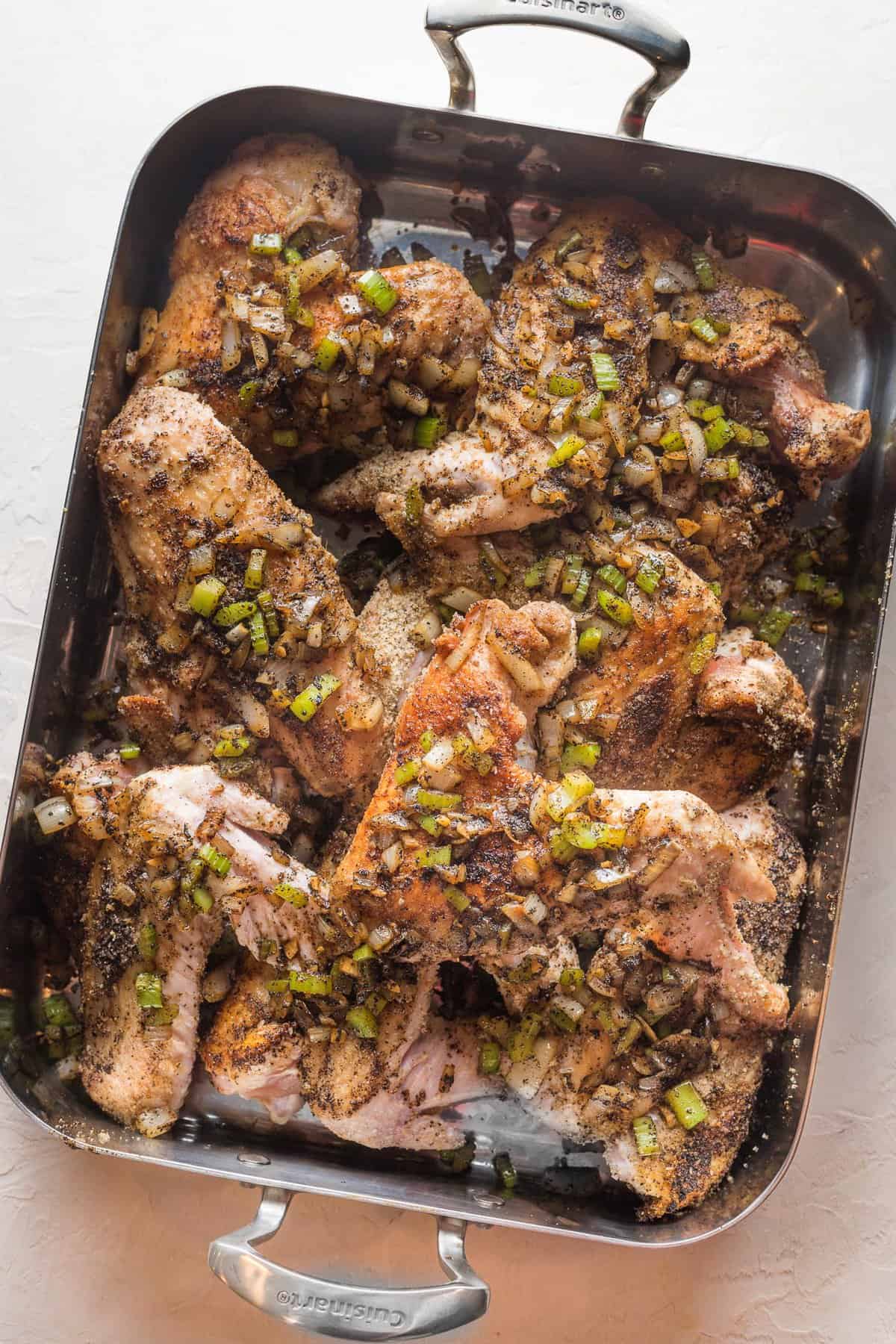 One Pan Smothered Turkey Wings