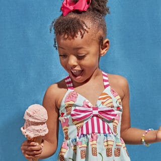 Harmony Adams with ice cream in her hand