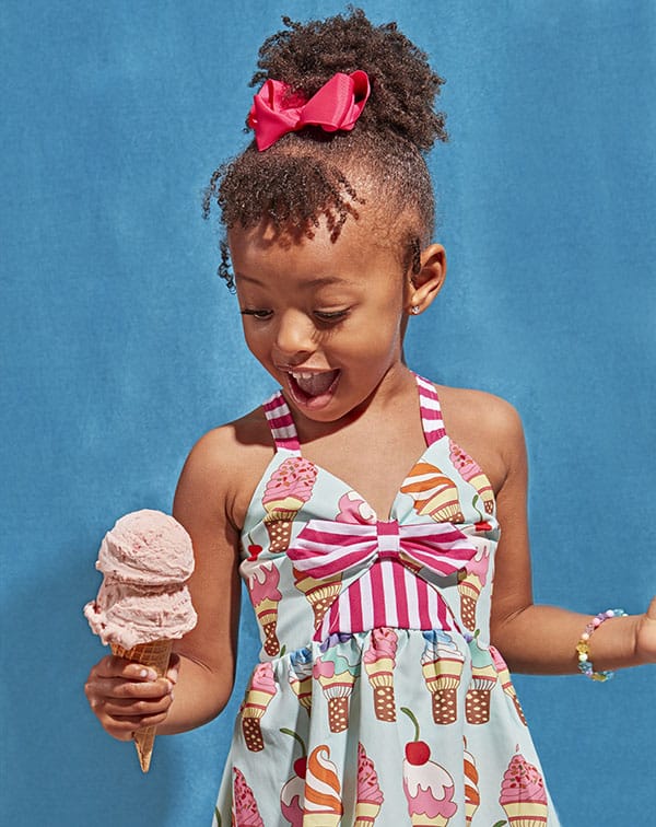 Harmony Adams with ice cream in her hand