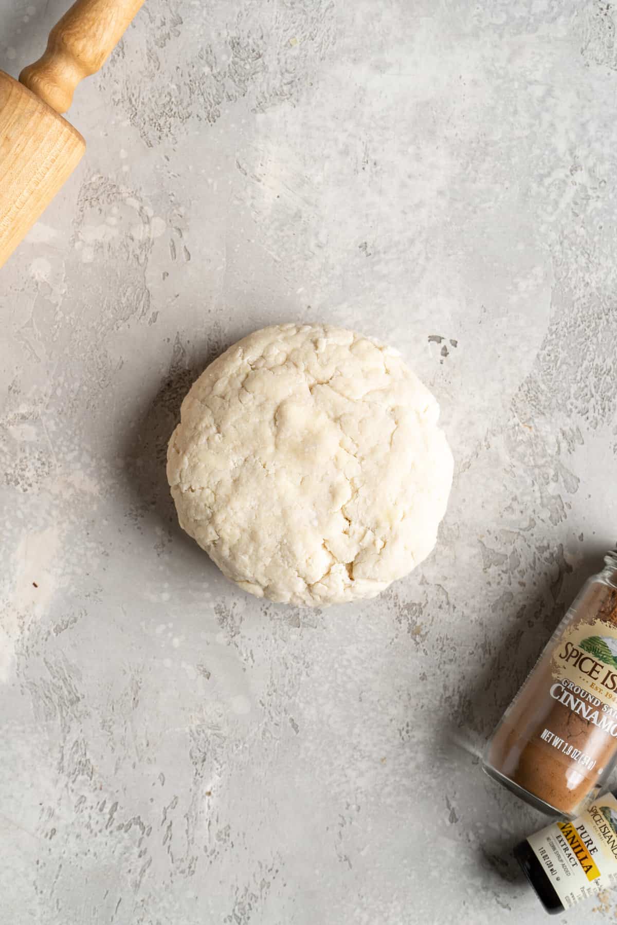 A bowl of pie dough before rolling out