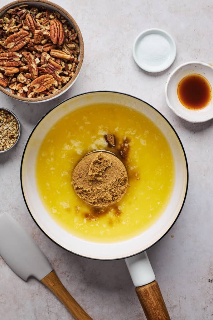 butter and brown sugar in a small pan