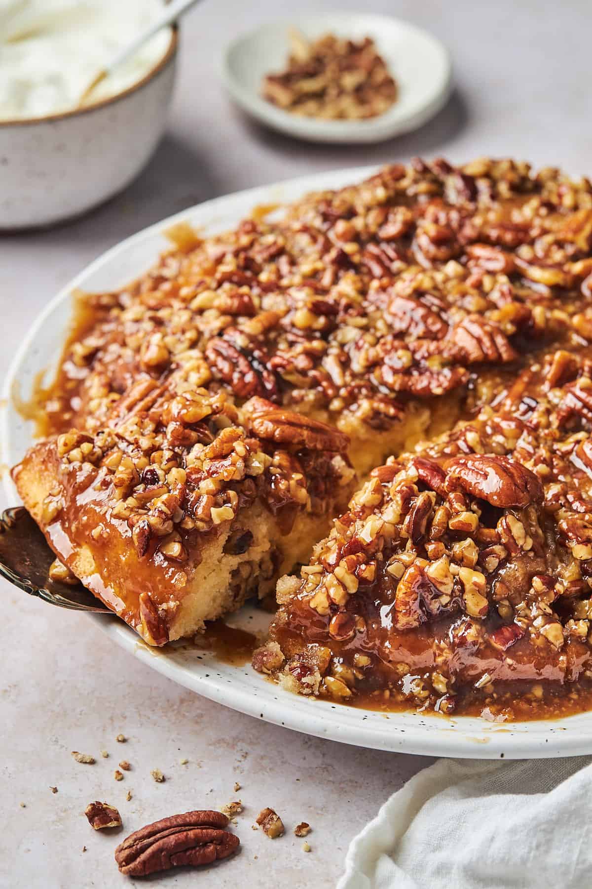 Pecan Pie Upside Down Cake - Grandbaby Cakes