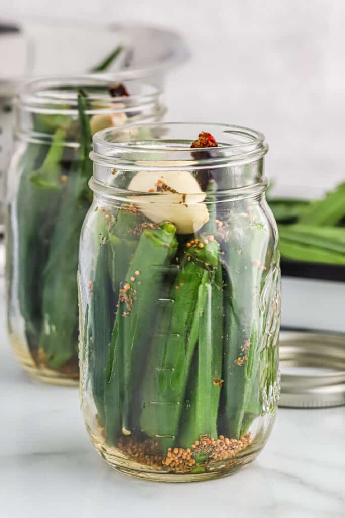 Homemade Pickled Okra Grandbaby Cakes