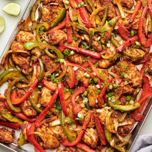 Sheet-Pan Chicken Fajitas - Grandbaby Cakes