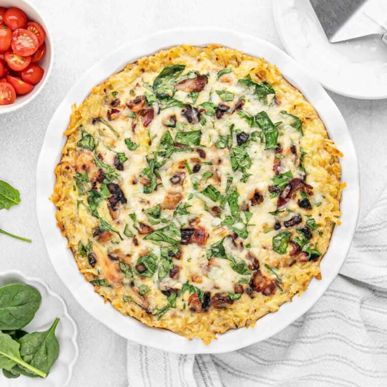 Bacon Quiche {With A Hash Brown Crust!!} Grandbaby Cakes